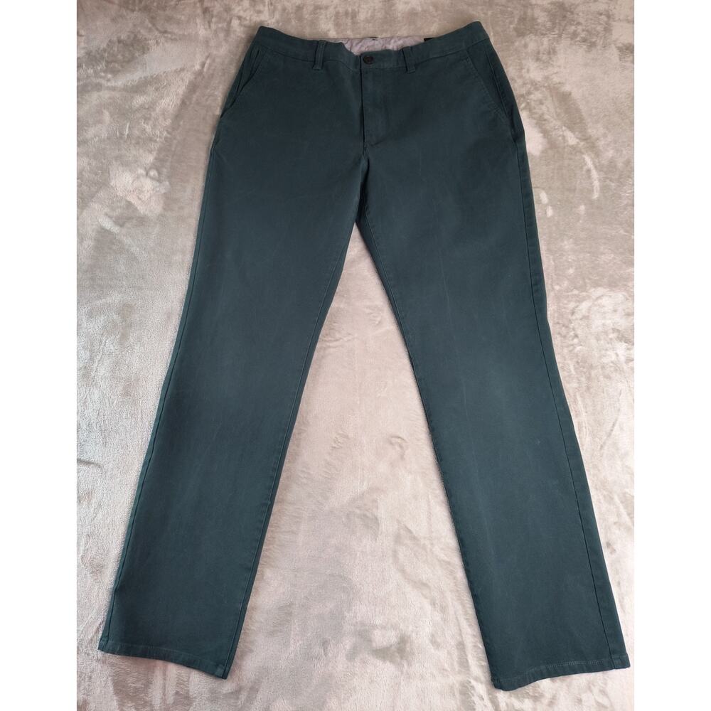 Men's Slim-Fit Bonobos Chinos in a Rich, Deep Green/Teal Shade - Size 34 x 32